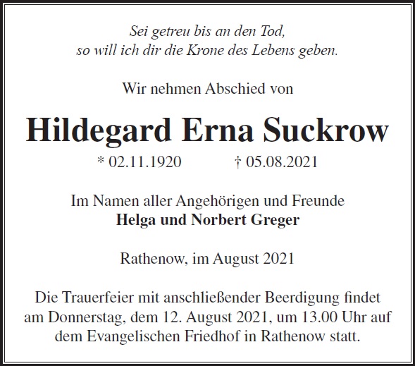 Hildegard Erna Suckrow
