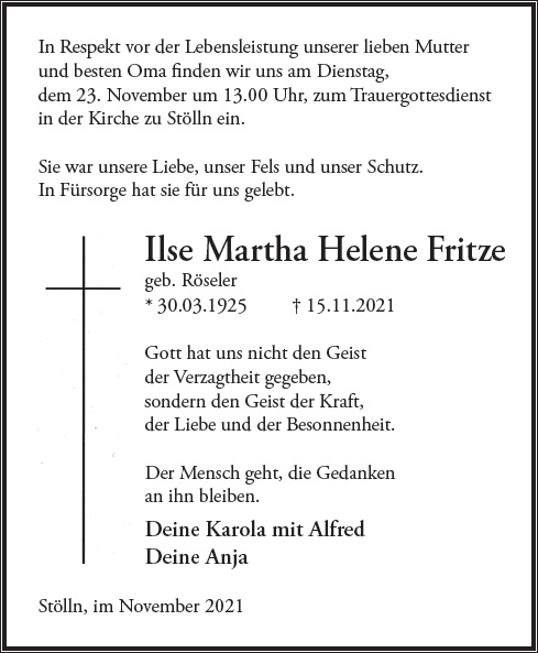 Ilse Martha Helene Fritze